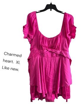 Women's Fuchsia Scoop-Neck pixie hem dress - XL